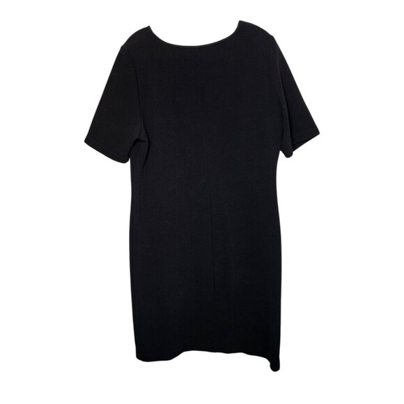 Mario Serrani Italy Black Knit Sheath Dress Women’s Large Ribbed Texture - Picture 4 of 5